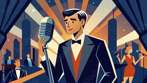 Elegant Vintage Singer Performing at Classic Jazz Club