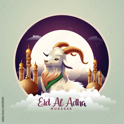 Eid al adha mubarak Design Background. Vector Illustration for greeting card, poster and banner.
