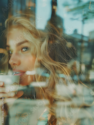 Jeune femme heureuse en à New-York photo