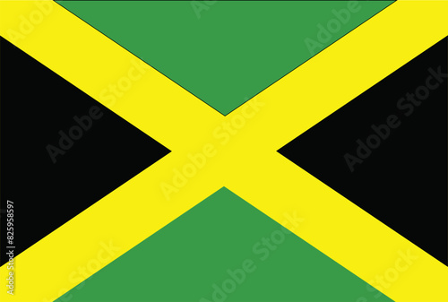 Flag of Jamaica. Vector illustration 