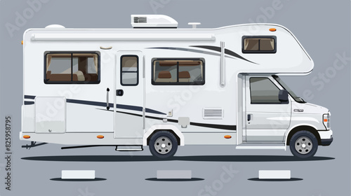 Motorhome mockup. Rv vehicle branding caravan camper
