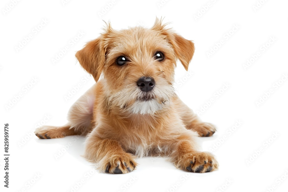 Adorable Puppy Portrait Against White Background Adorable Puppy Portrait Against White Background