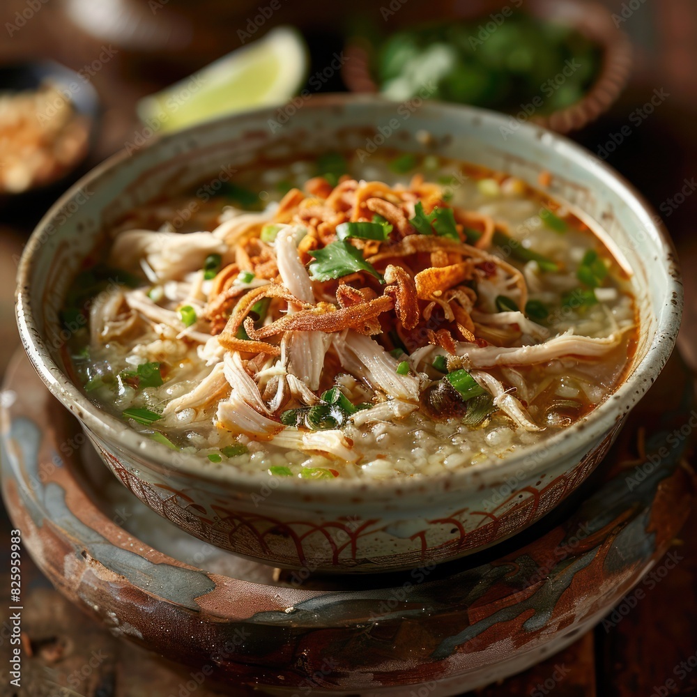 a sumptuous delicacy of indonesian cuisine called soto ayam; made from ...
