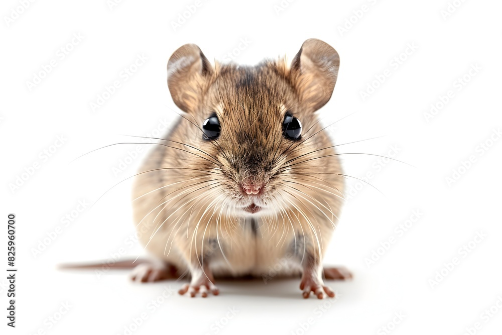 Closeup Portrait of Curious and Alert Small Furry Mouse Rodent Mammal Against Clean White Background Closeup Portrait of Curious and Alert Small Furry Mouse Rodent Mammal Against Clean White Background
