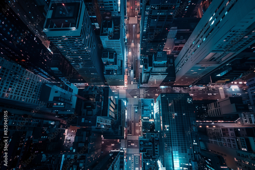 Bird’s Eye View of a Vibrant City at Night Bird’s Eye View of a Vibrant City at Night