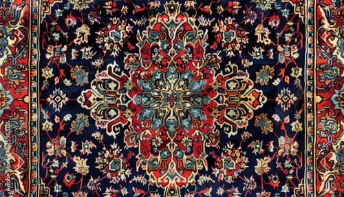 Traditional wool Turkish rug. Close up textures background and patterns in color from woven carpets