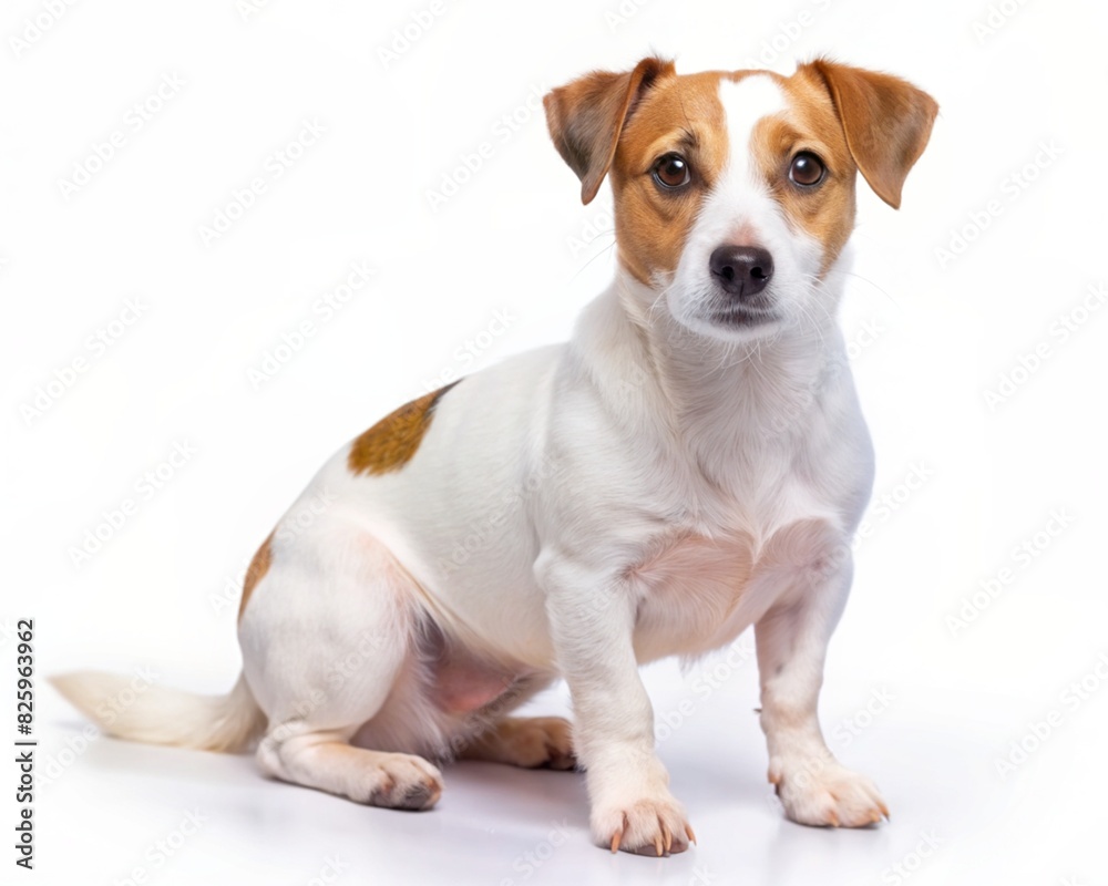 small dog Jack Russell terrier isolated on the white background,generative ai