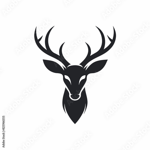 Minimalist animal logo vector art with deer head icon design illustration