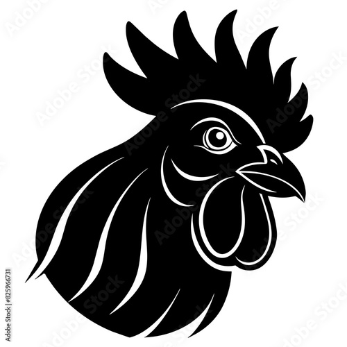 Wallpaper Mural Rooster head logo icon silhouette vector art illustration Torontodigital.ca