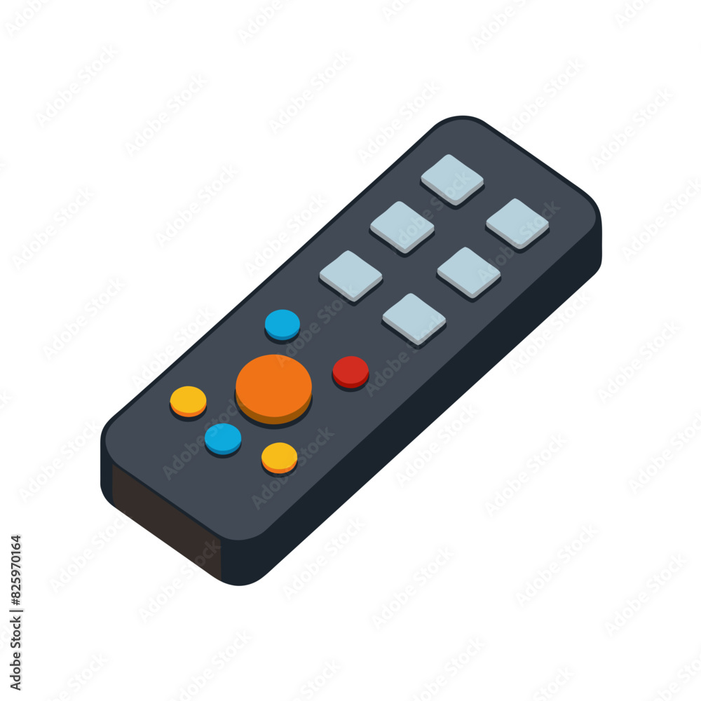 vector image of a black TV remote control vector image of a black TV remote control