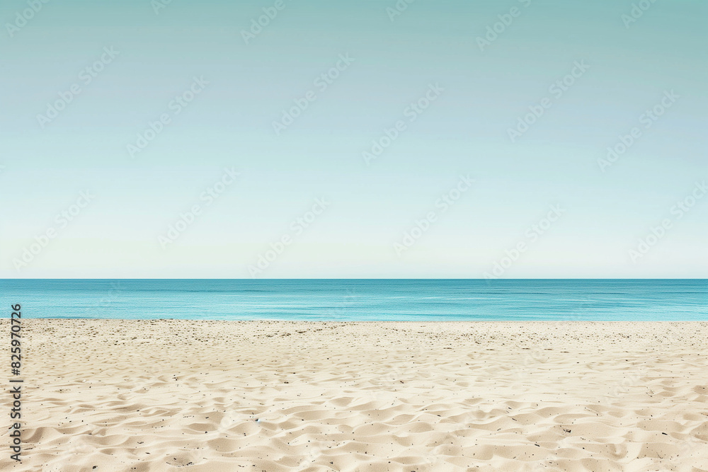 Sunny Beach with Blue Sky and Ocean View