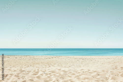 Sunny Beach with Blue Sky and Ocean View