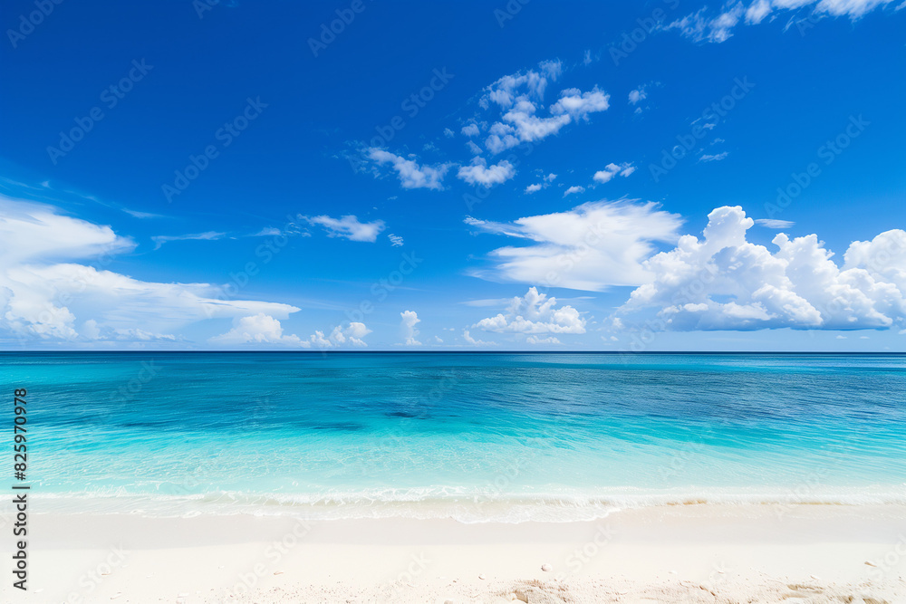Sunny Beach with Blue Sky and Ocean View Sunny Beach with Blue Sky and Ocean View