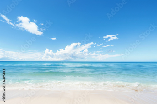 Sunny Beach with Blue Sky and Ocean View © song
