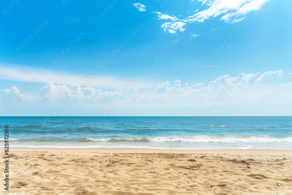 Sunny Beach with Blue Sky and Ocean View Sunny Beach with Blue Sky and Ocean View