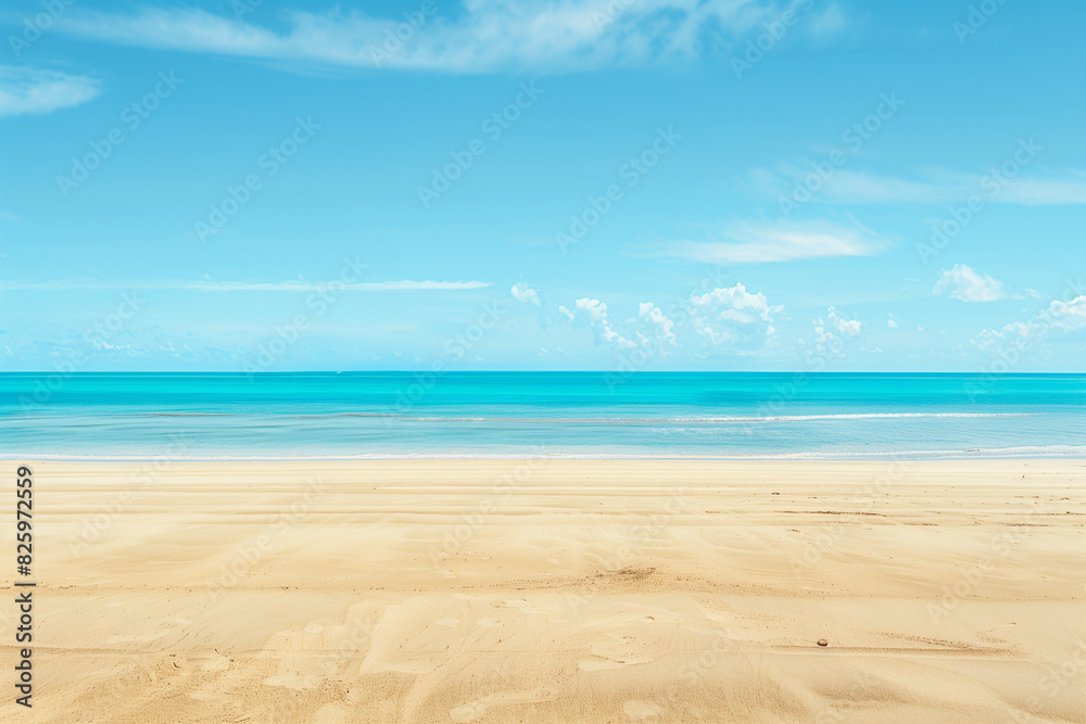 Obraz premium Sunny Beach with Blue Sky and Ocean View