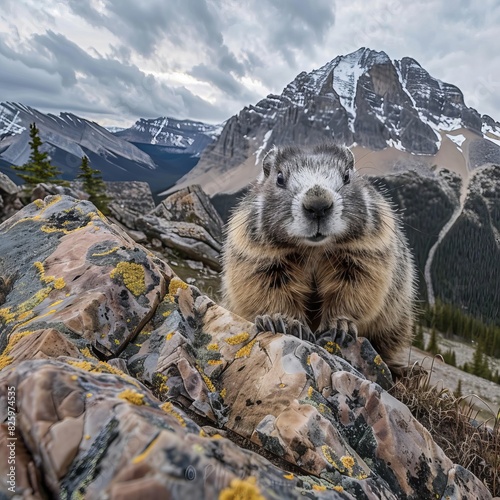 _Close up at a Hoary marmot Marmota