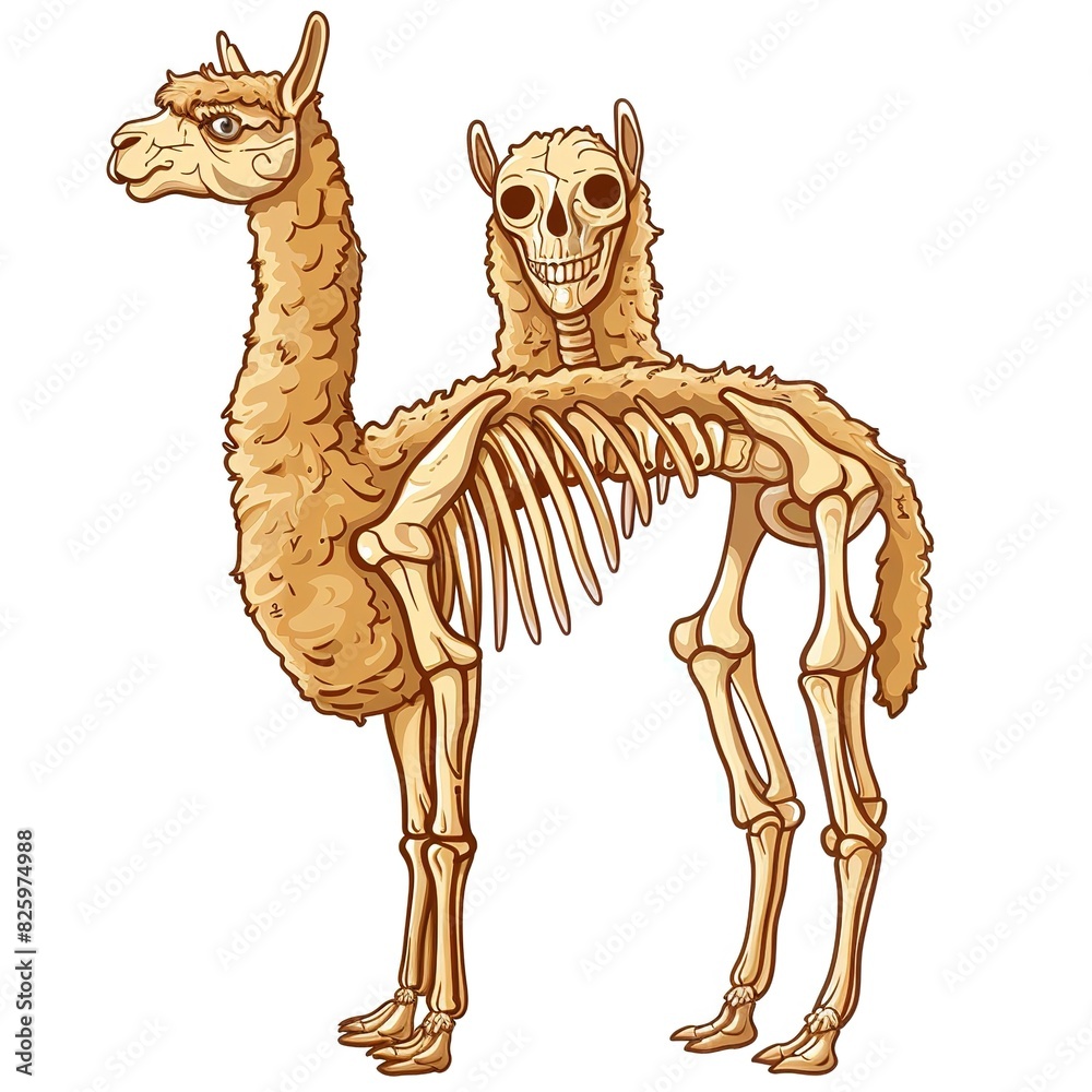 Naklejka premium Alpaca skeleton