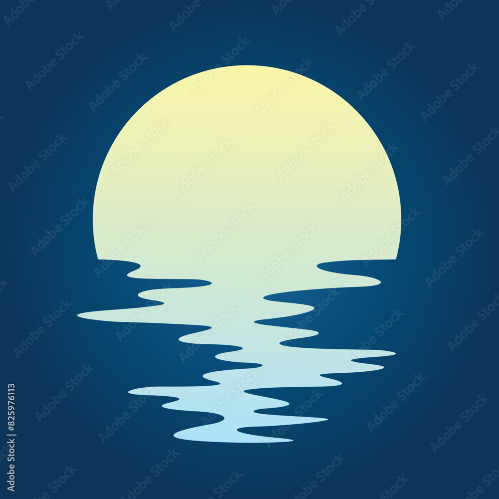 The symbol of a moon with reflection in the water.
