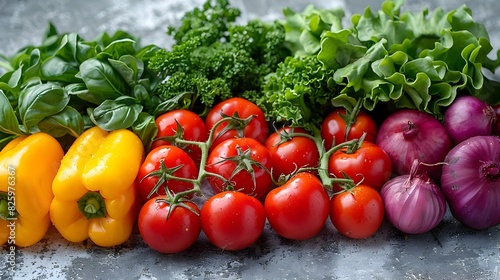 Abundant Harvest of Vibrant Vegetables A Colorful Assortment of Fresh Produce for Healthy Cooking and Nutrition
