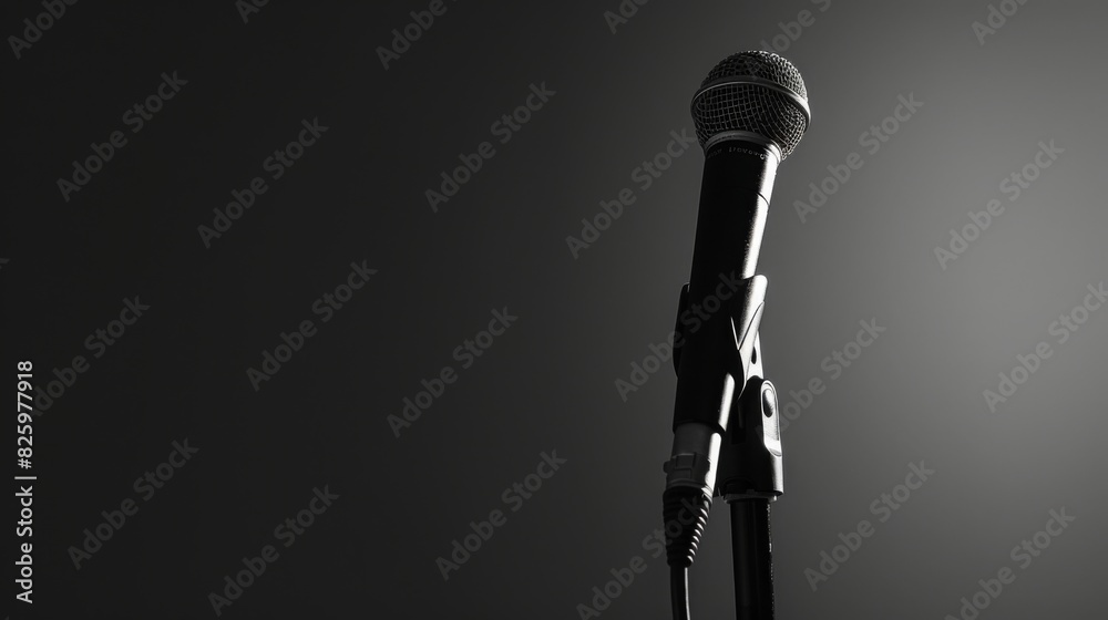 Obraz premium The authoritative voice reverberates against a backdrop of simplicity.