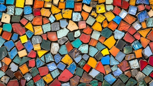  a mosaic glass texture background with small colorful tiles arranged in an intricate pattern