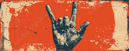Rock on gesture symbol. vector simple illustration