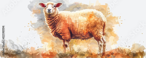 sheep in watercolor style. Isolated vector illustration