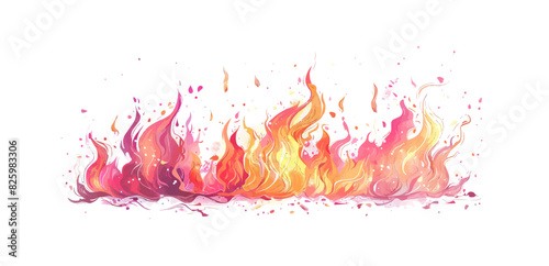 Fire | Minimalist and Simple Line White background - Vector illustration