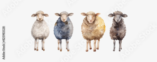 sheep in watercolor style.. vector simple illustration