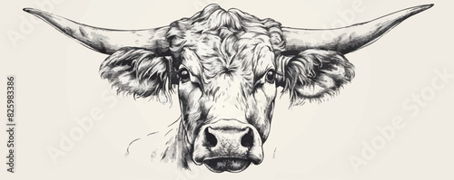 with horns on the white.. vector simple illustration