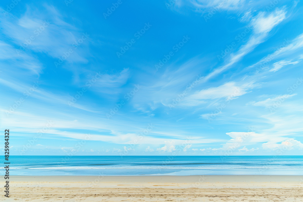 Obraz premium Sunny Beach with Blue Sky and Ocean View