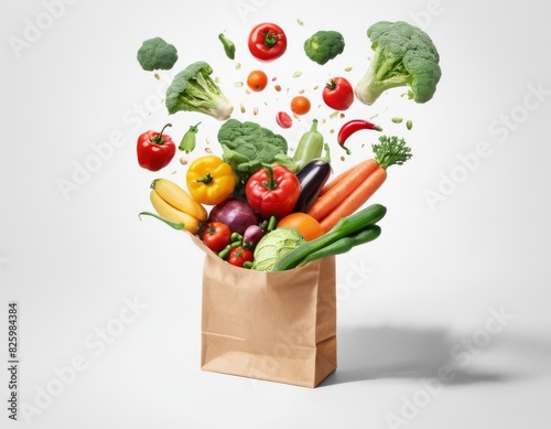 A bag of vegetables is shown with a lot of broccoli and carrots