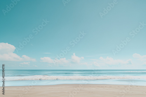 Sunny Beach with Blue Sky and Ocean View