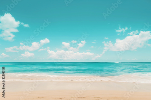 Sunny Beach with Blue Sky and Ocean View