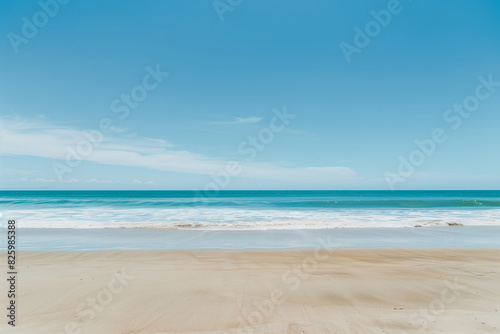 Sunny Beach with Blue Sky and Ocean View