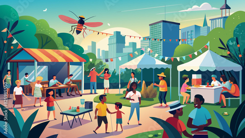 Bustling Outdoor Community Festival in the City