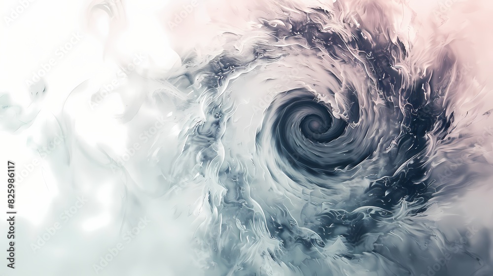 A swirl of particles in an abstract background, with a surreal atmosphere and a dreamy vibe, isolated on solid white background
