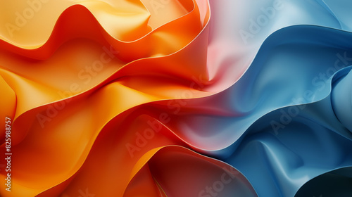 A colorful piece of fabric with orange and blue stripes