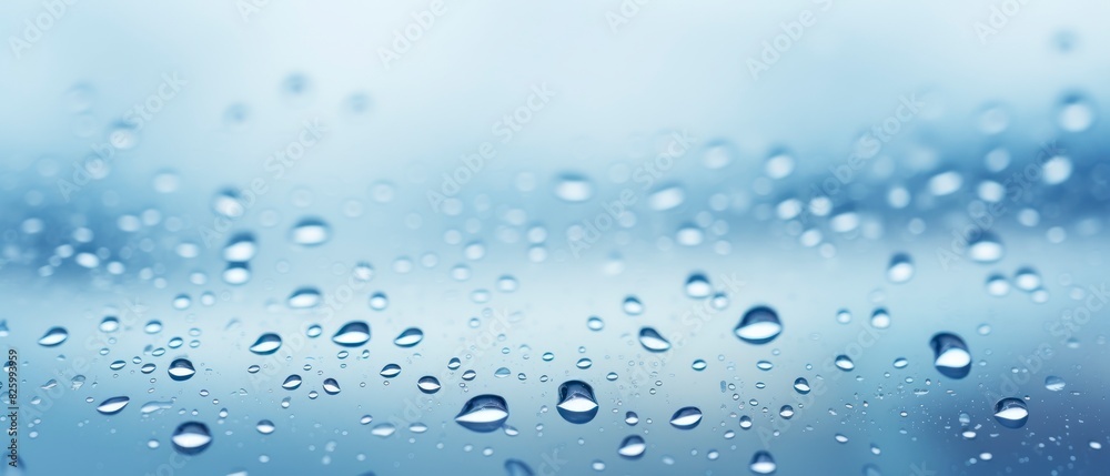 Water drops on glass surface. Raindrops on blue glass background. Water drops on glass surface. Raindrops on blue glass background.