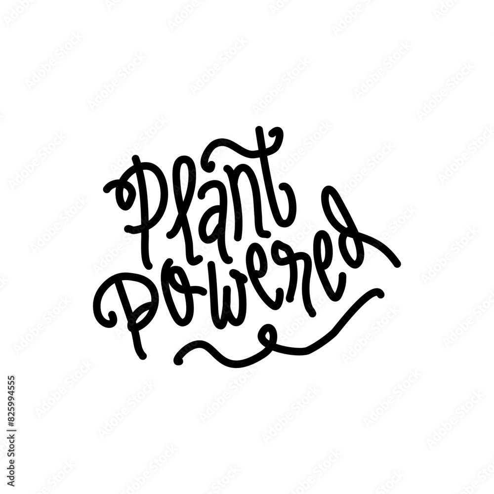Plant powered hand drawn lettering