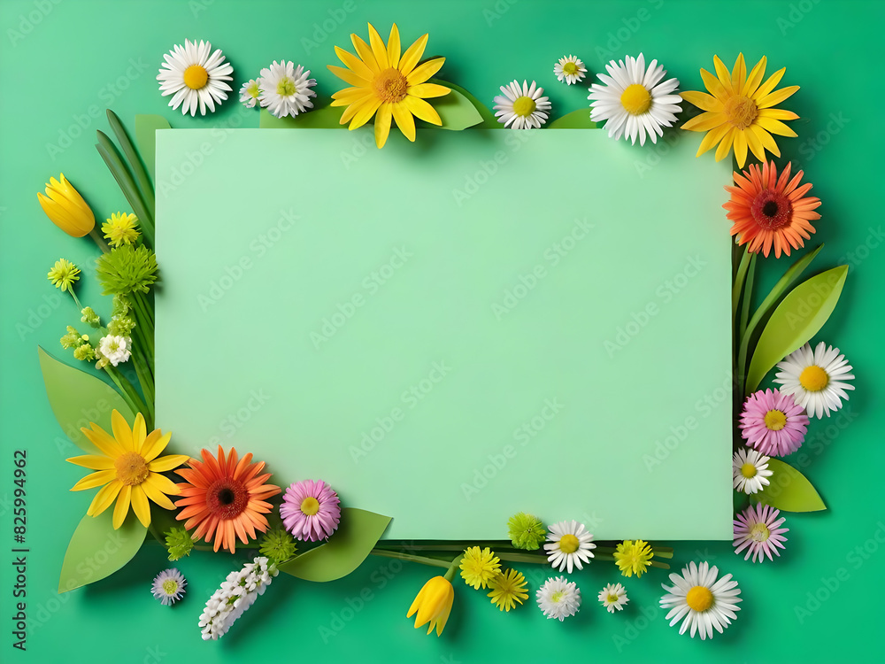 Fototapeta premium frame with flowers