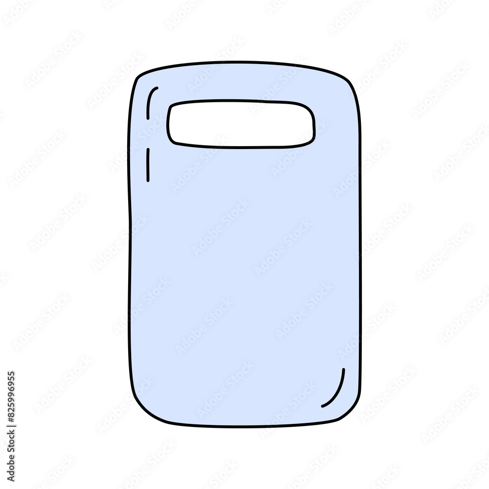 Blue plastic chopping board, cooking or baking kitchen utensil design element, vector Blue plastic chopping board, cooking or baking kitchen utensil design element, vector