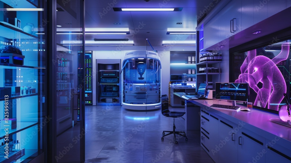 Obraz premium A futuristic bioengineering lab technology