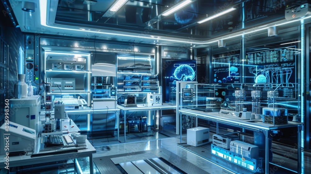 A futuristic bioengineering lab technology