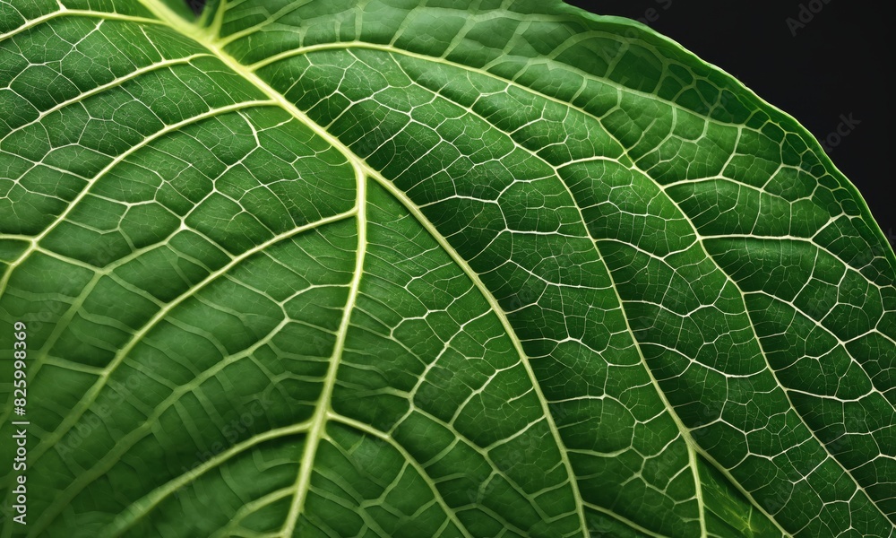 Close-up of green leaf texture with visible veins Close-up of green leaf texture with visible veins