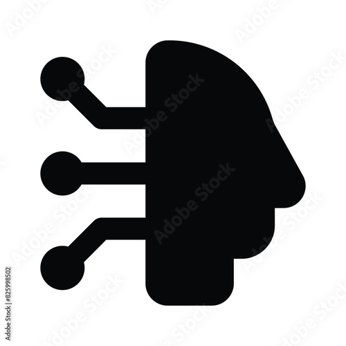 Machine learning process, concept icon of cybernetics