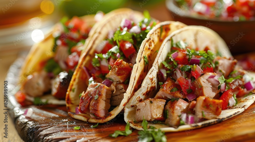 Pork Tacos with Spicy Salsa and Tangy Lime Pork Tacos with Spicy Salsa and Tangy Lime
