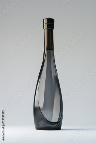 Elegant Transparent Bottle with Minimalistic Label Showcasing High-Quality Liquid in Sophisticated Design