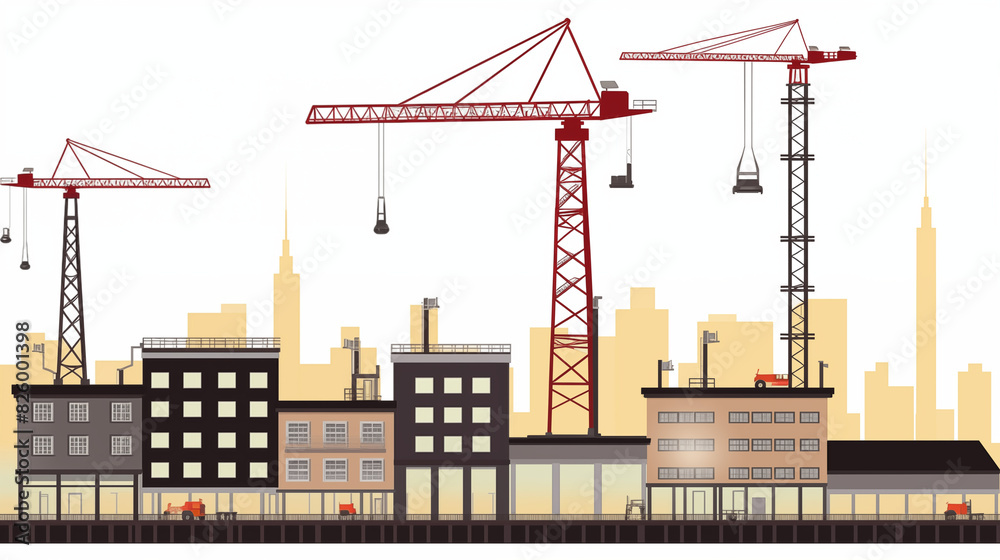 Building Dreams: A Flat Vector Illustration of Urban Growth Building Dreams: A Flat Vector Illustration of Urban Growth